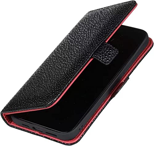 Étui rabat iPhone 13 Pro cuir véritable clapet aimanté Svart - 2