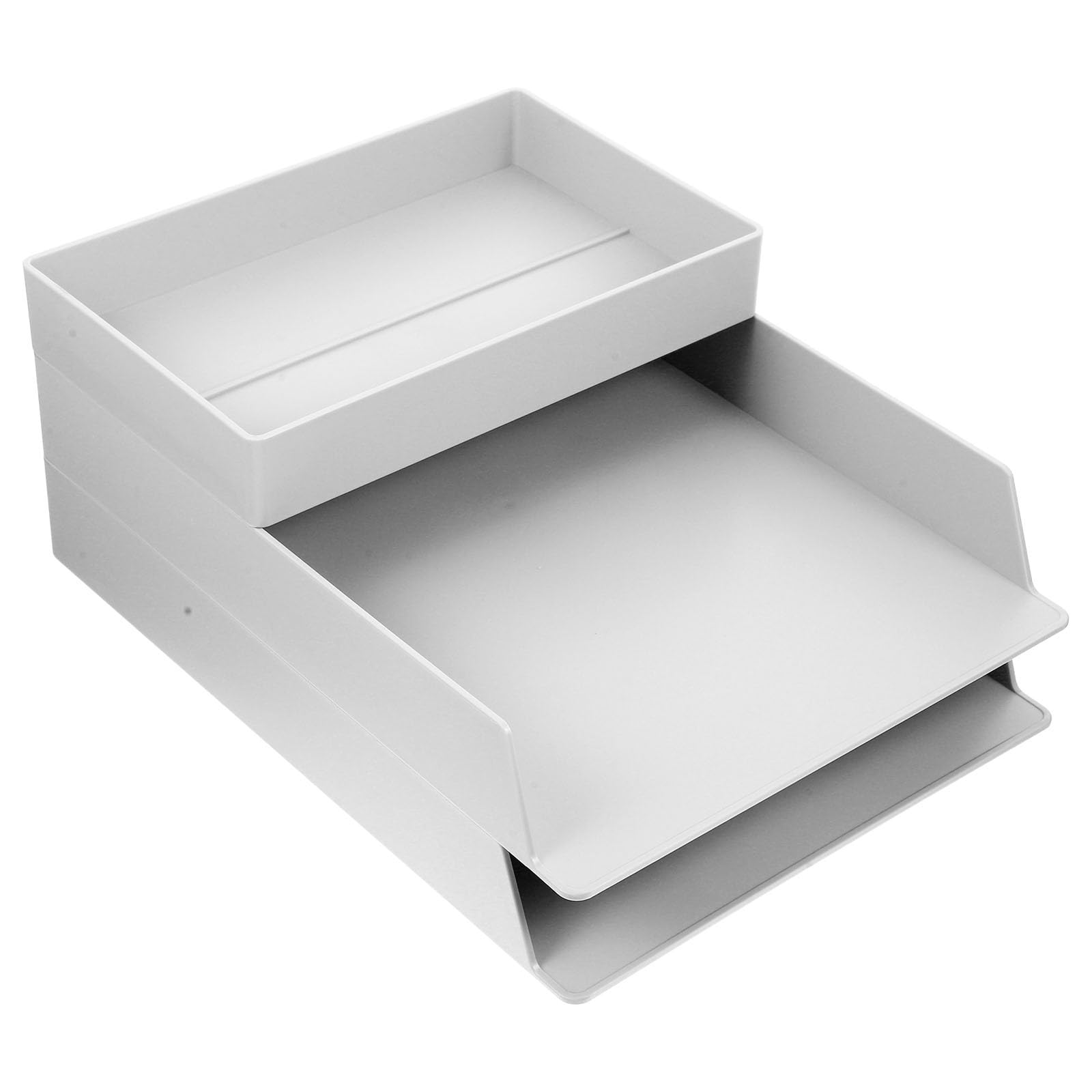 Didiseaon Organizer per Documenti da Scrivania in Abs Bianco, Contenitore Impilabile Ampio Spazio per Archiviazione, Set 1 Pezzo per Ufficio e Studio
