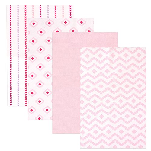 Image of Hudson Baby Unisex Baby Cotton Flannel Receiving Blankets, Girl Modern, One Size