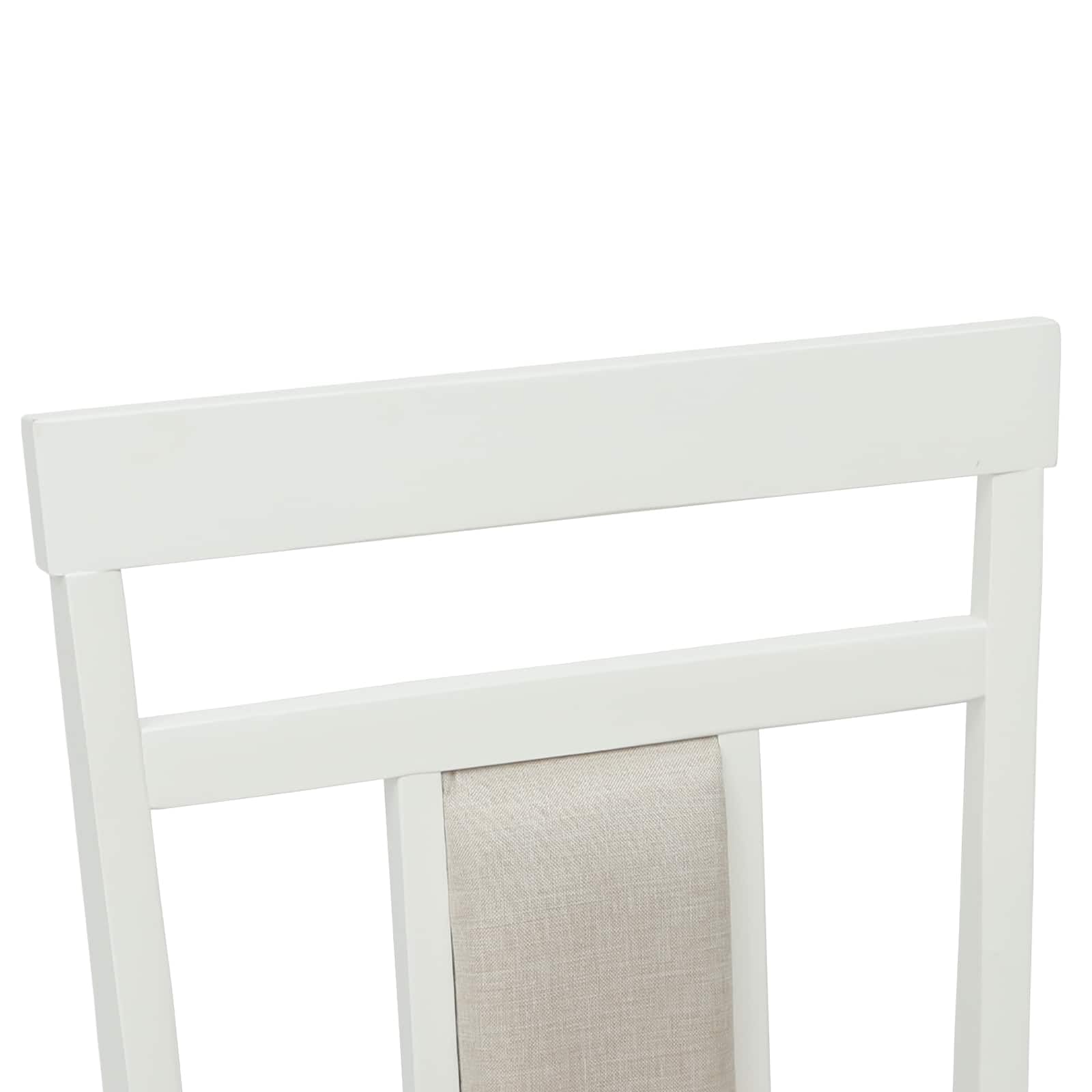 Silla de comedor de 2 piezas de madera maciza de goma blanca con cojín acolchado para comedor, cocina, salón, marco de madera estable, respaldo cómodo, versátil para oficina, sala de espera