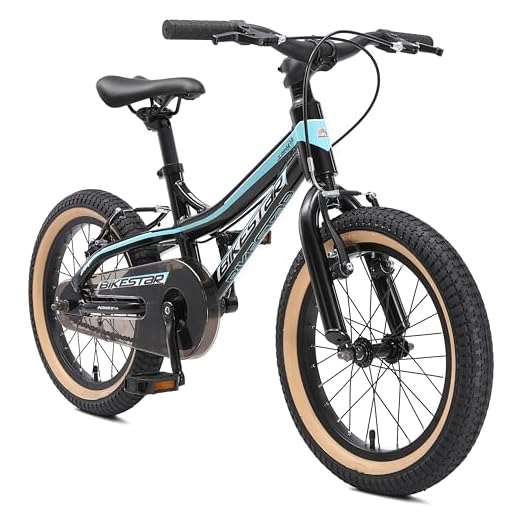 BIKESTAR Kinderfahrrad 16 Zoll für Mädchen und Jungen ab 4-5 Jahre | 16er Kinderrad Mountainbike | Fahrrad für Kinder Berry & Türkis | Risikofrei Testen 3 BIKESTAR Kinder Fahrrad Aluminium Mountainbike mit V-Bremse für Mädchen und Jungen ab 4-5 Jahre | 16 Zoll Kinderrad MTB | Schwarz & Blau