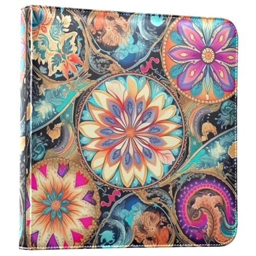 Álbum de fotos adhesivo DIY Scrapbook con cubierta de cuero PU, diseño de anillos, 40 páginas, tamaño 11.8 x 11.2 pulgadas miniatura 1