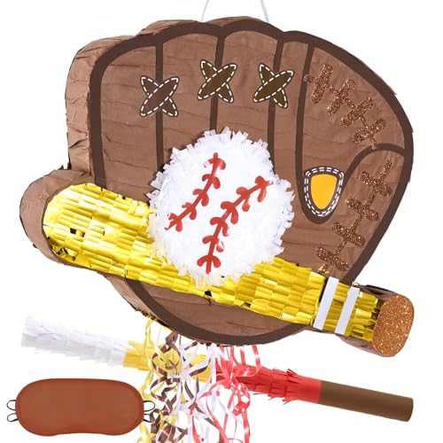 WERNNSAI Baseball Pinata – Baseball Handschuhe Pinata Geburtstags Junge Kinder Baseball Piñata mit Quasten Kordelzug Stock Augenklappe Geburtstagsparty Piñata Deko Baseball Abend Partyspiele Zubehör WERNNSAI Baseball Pinata – Baseball Handschuhe Pinata Geburtstags Junge Kinder Baseball Piñata mit Quasten Kordelzug Stock Augenklappe Geburtstagsparty Piñata Deko Baseball Abend Partyspiele Zubehör