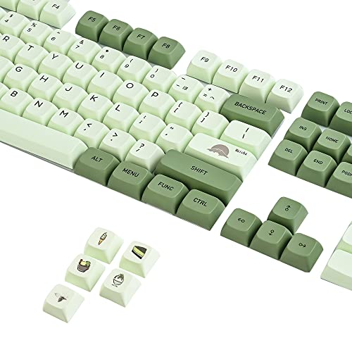 Image of Matcha Keycaps PBT 122-Key Green Gaming Keycap Set XDA Profile Keycaps Dye-Sub ANSI Layout for MX Keyboard(Matcha English)