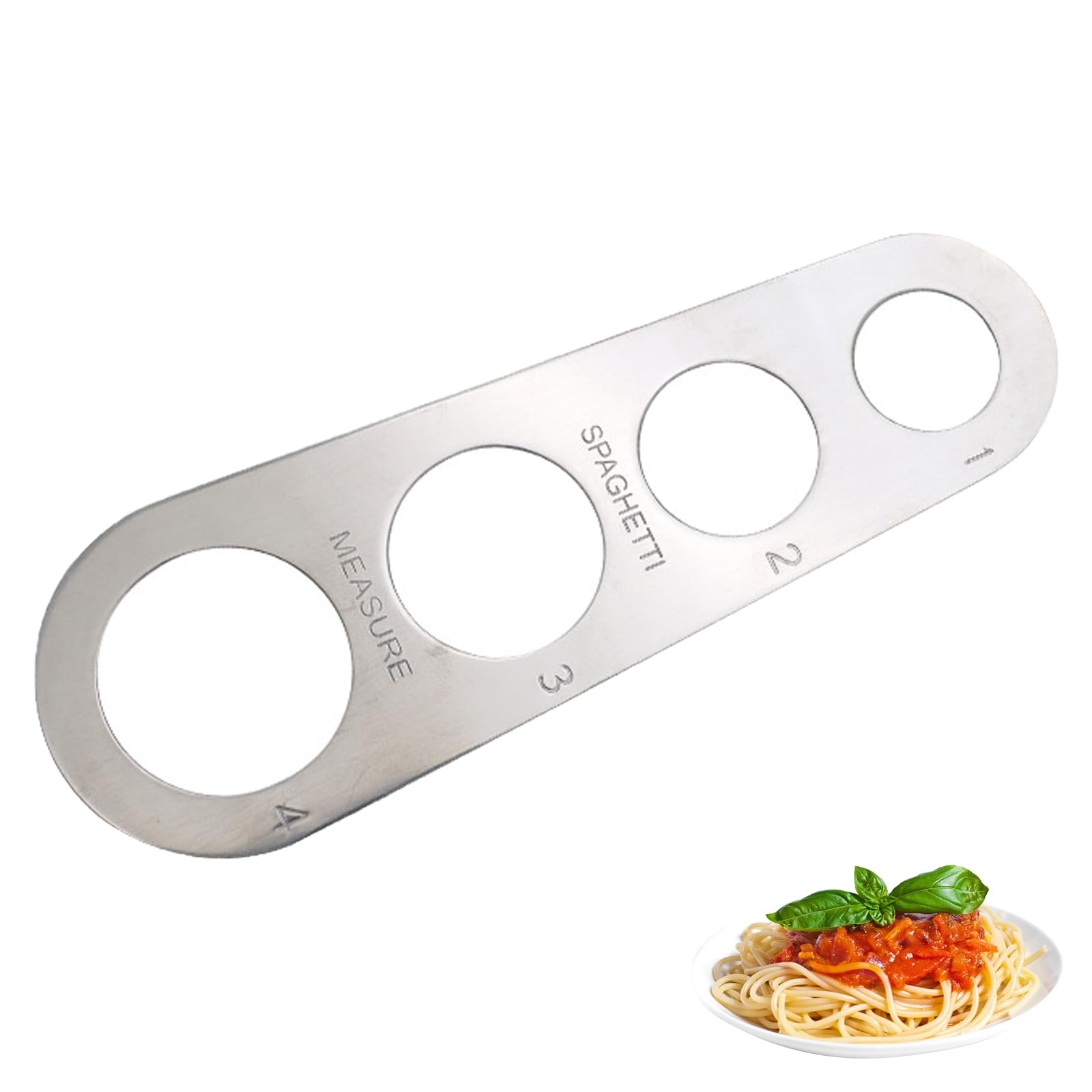 ALLWYOU 4-Holes Spaghetti Measure Tool,Stainless Steel Spaghetti Pasta Measuring Tools for 1-4 People,Spaghetti Measurer Portion Control Kitchen Accessories for Professional＆Beginner