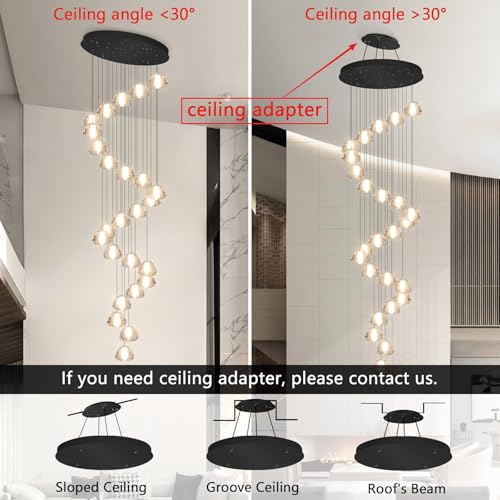 Image of 177'' Long Large Crystal Chandeliers 25-Lights LED Chandeliers for High Ceiling Handing Light Fixture for Hallway Foyer Staircase