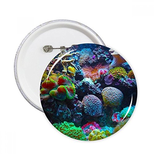 Badge bouton océan coloré et corail DIYthinker décoration de vêtements 5 pièces S