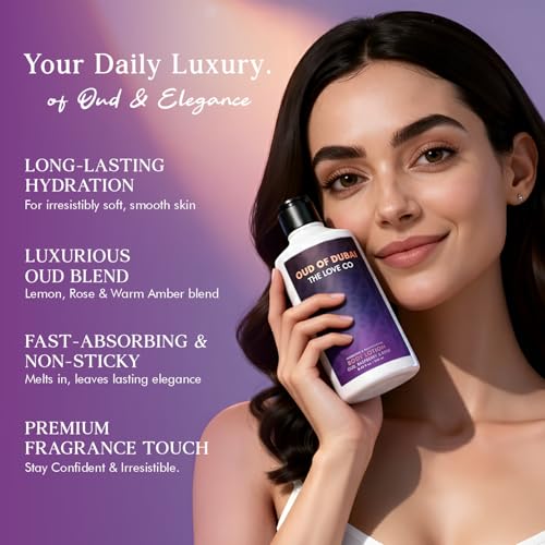 Image of THE LOVE CO. Oud of Dubai Body Lotion for Women 250ml | Floral Fragrance | Deep Moisturizing, Non-Sticky Formula | Luxury Body Care Gift