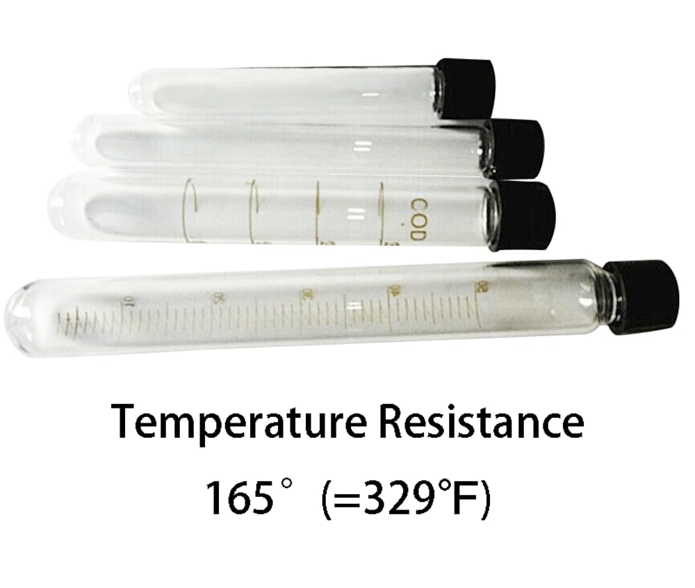 Szklane probówki testowe o pojemności 10 ml/15 ml/25 ml z nakrętką i skalą do badania ChZT — odporność na wysoką temperaturę do 165°C(25mL 10PCS)