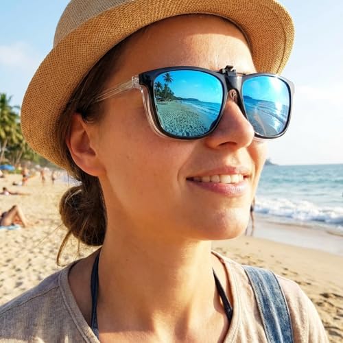 Image of Polarized Clip-on Sunglasses Anti-Glare UV Protection Driving Sun Glasses Over Prescription Glasses