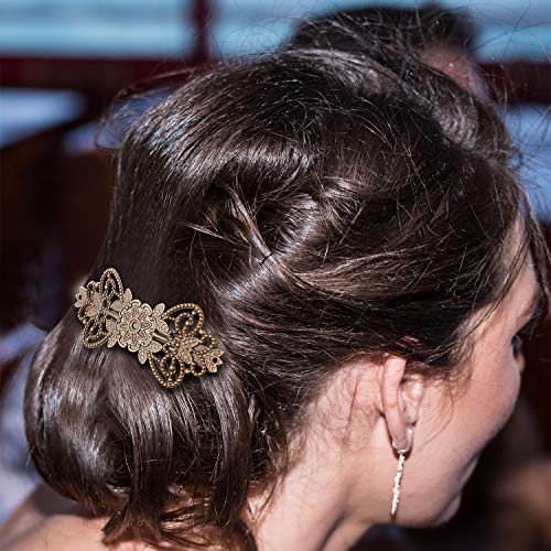Paquete de 6 pinzas de cabello metálicas vintage para mujer miniatura 6
