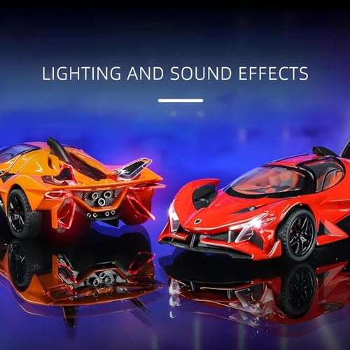 Image of Kiddie Galaxia Apollo Project Evo Super Car 1:32 Model Car Exclusive Alloy Metal Pull Back Die-cast Diecast Metal Toy with Openable Doors & Light Music Best Gifts Toys Kids【Colors as Per Stock