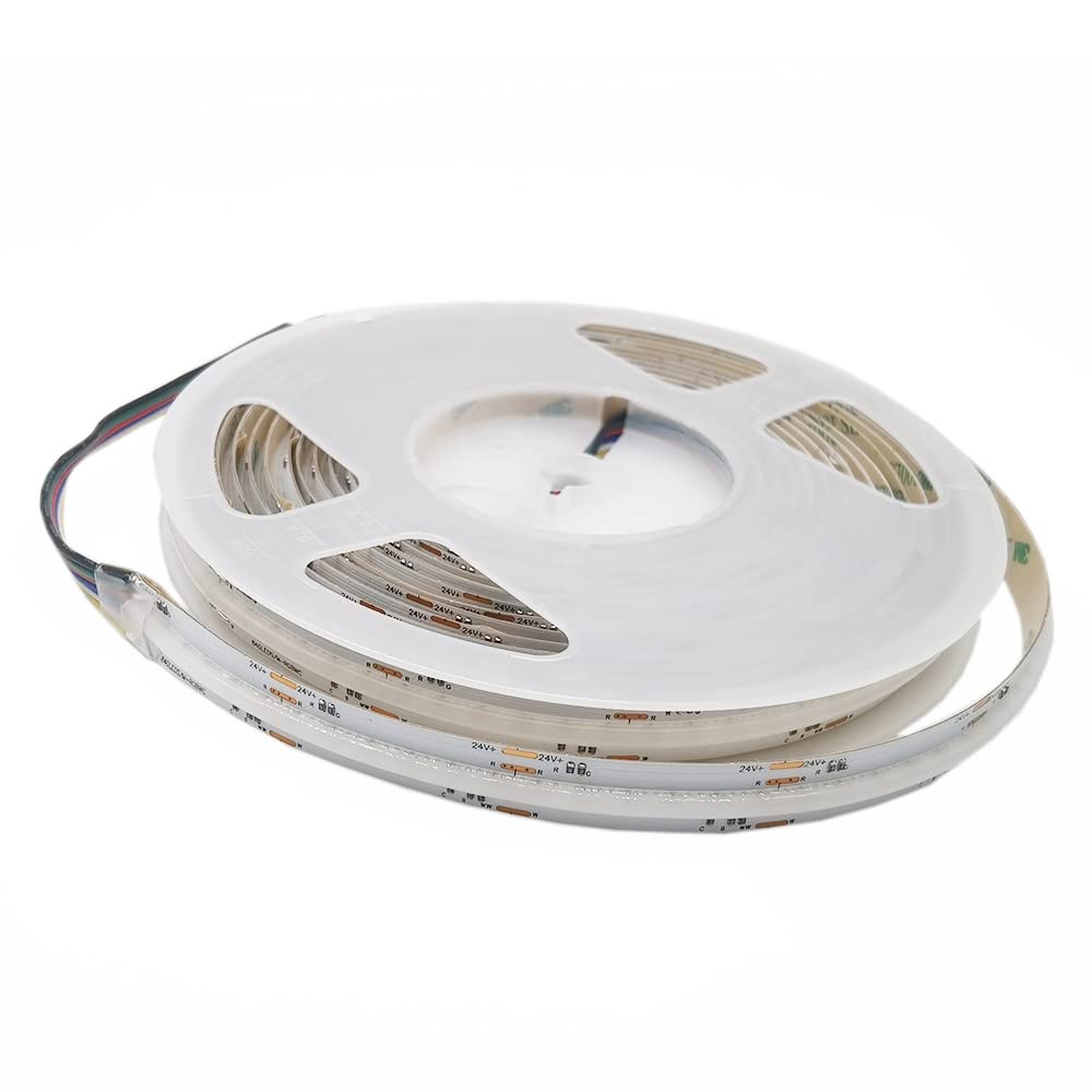 FCOB RGBCCT Tira de LED flexible de alta densidad FCOB COB FOB + RGBCCT LED Strip 5M 840LED/M 4200LEDs DC24V 18W/M IP30 No Impermeable Multicolor para TV Habitación Fiesta DIY Decoración del