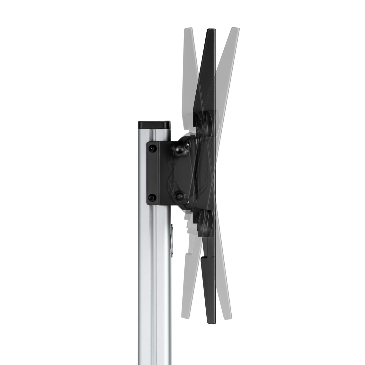AISENS - FT86TRE-197 - Supporto da pavimento con ruota, vassoio per DVD per monitor/TV 50 kg di 37-86, nero-argento