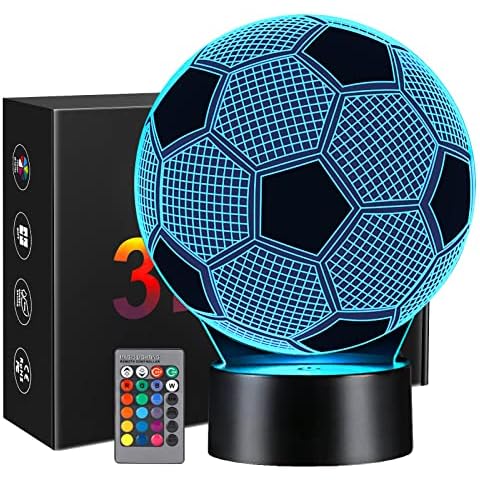 Football Gifts for Boys Kids Girls, Linkax 3D Illusion Football Night Light Kids with 16 Colors Change Remote Control, Birthday Gift for Christmas Room Decorations for Sport Fans Football Fanatic Cover