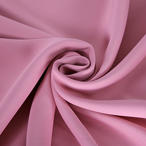 Image of Deconovo Wide Width Grommet Bedroom Curtains for Windows 100 x 84 Inch Pink 1 Panel Blackout Drape