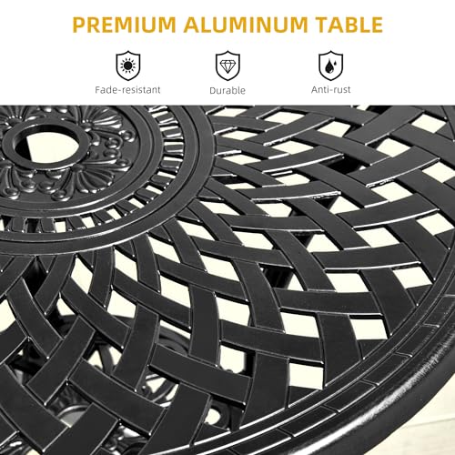 DWVO-30-Inches-Round-Patio-Dining-Table-with-Umbrella-Hole-Antique-Cast-Aluminum-Outdoor-Bistro-Table-Outdoor-Side-Table-for-Backyard-Garden-Patio-Porch-Black DWVO 30 Inches Round Patio Dining Table with Umbrella Hole Antique Cast Aluminum Outdoor Bistro Table Outdoor Side Table for Backyard Garden Patio Porch Black