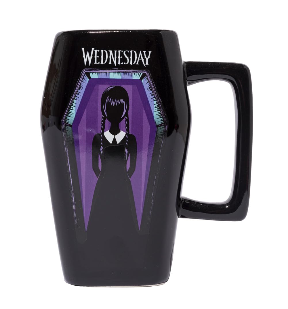 Pyramid International Wednesday (Coffin) Shaped Black Mug, Gothic-Inspired Design, 11oz/312ml, One Size