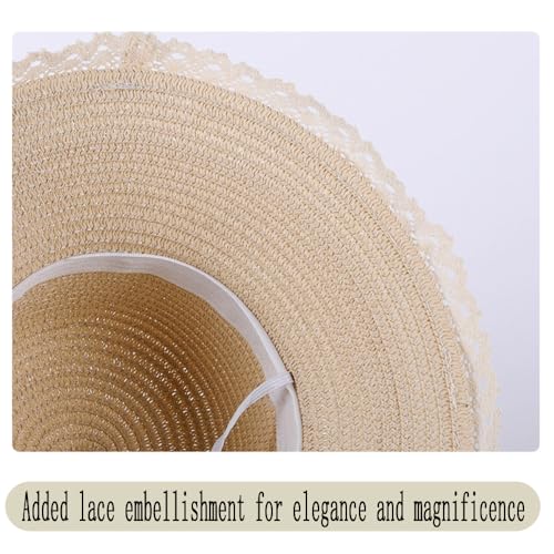 Sombrero de paja plegable para verano con ala ancha miniatura 5