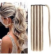 Ponytail Extension Human Hair 100% Real Remy Human Hair Wrap Around Ponytail Long Straight Ponyta...