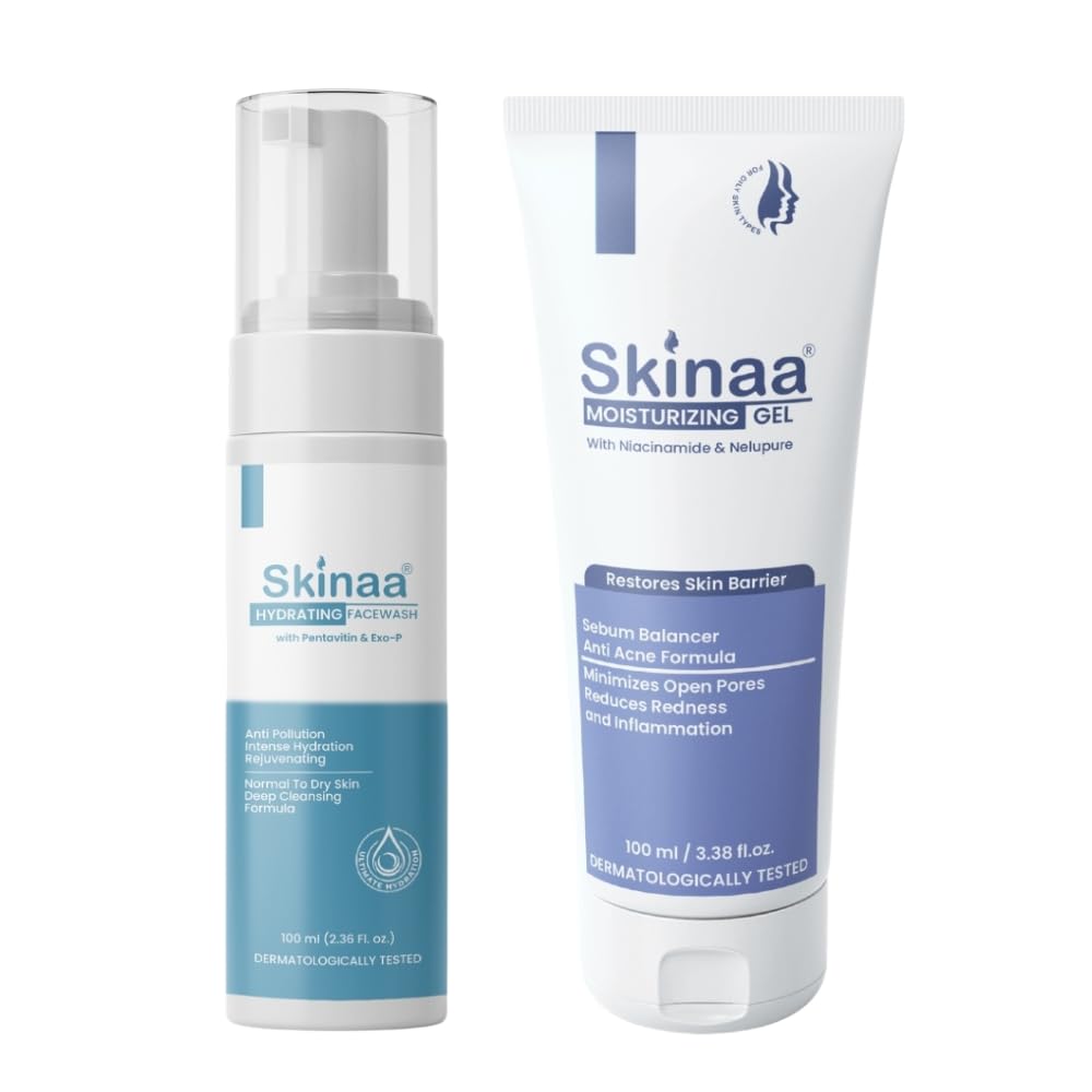 Hydration and Oil Control Skincare Bundle | Hydrating Face Wash + Niacinamide Gel Moisturizer for Dry, Oily and Acne-Prone Skin-image-37