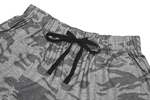 Image of KISSMODA Womens Summer Shorts Leopard /Camo /Solid /Floral Print Elastic Waist Pocketed Casual Pants
