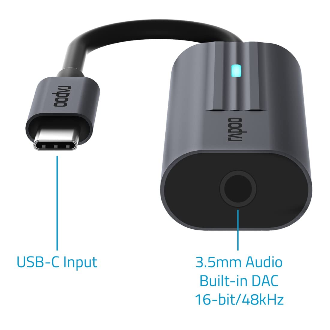 Rapoo adapter UCA-1002 USB-C na 3.5mm Audio