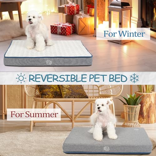 Empsign Reversible Cool And Warm Dog Bed For Crate Pad, Pet Beds With Washable And Removable Cover, Dog Crate Bed Sleeping Mats thumb #4