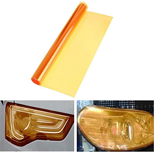 Image of DIYAH 12 X 48 Inches Self Adhesive Headlight, Tail Lights, Fog Lights Tint Vinyl Film (Orange)