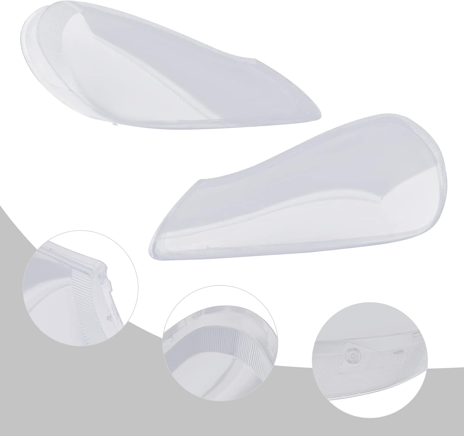 1 Pair Headlight Lens Cover for Porsche Cayenne 2008 2009 2010, Headlamp Lens Cover Transparents Shell