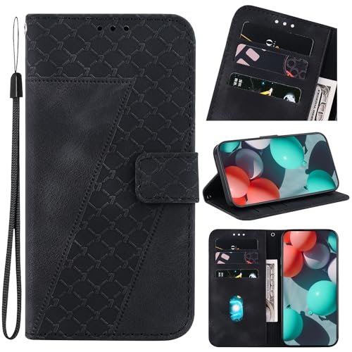 Jiajihua Funda Compatible con Realme Narzo 50A Prime 4G,Compatible con Realme Narzo 50A Prime 4G Cartera con Ranura para Tarjetas de Cuero PU Black