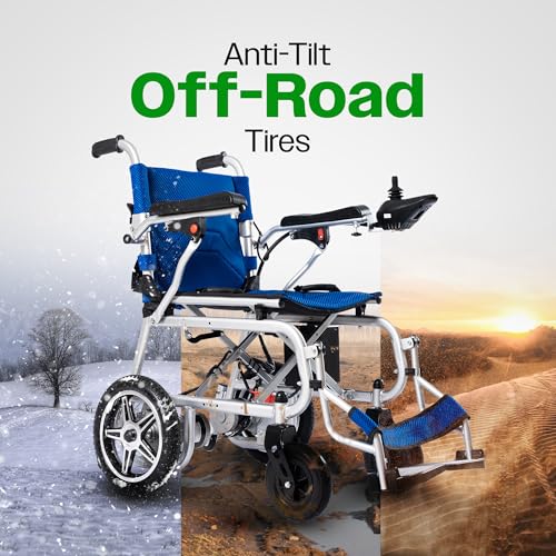 Culver Artemis Pro Lightweight Foldable Electric Wheelchairs for Seniors - HSA FSA Eligable 2x250W Motor Power Wheelchair - Long Range Travel/User Friendly Electric Wheelchairs for Seniors (Blue)