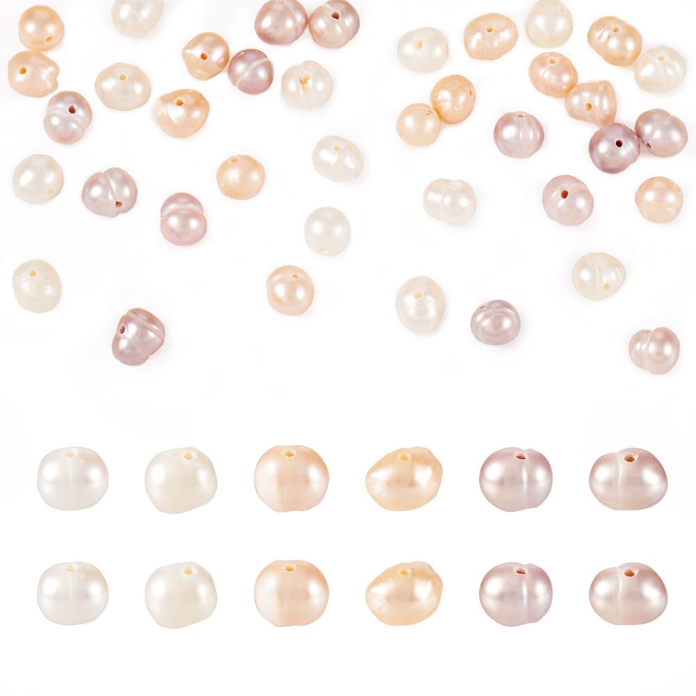 Cheriswelry 45Pcs 3 Colors Natural Potato Cultured Freshwater Pearl Beads 4.5-5mm Loose Pearl Beads for Jewelry Craft Making