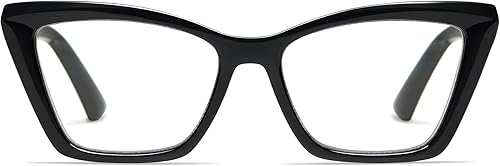 AMOMOMA Paquete de 2 lentes de lectura modernos y elegantes para mujer, diseño cuadrado retro de ojo de gato con luz azul, marco de computadora