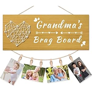Yunfan Christmas Gifts for Grandma Grandma’s Brag Board Gifts for Grandma Picture Frame from Grandkids Photo Holder…