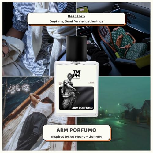 Image of TMPerfumehouse Arm porfumo EDP for Men | Fresh, Aromatic & Long Lasting Perfume Spray | Freshspicy, Amber & Marine Fragrance | Luxury Gift for Him | TMPH | 50ml