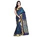 Janasya Women's Navy Kanchipuram Art Silk Saree