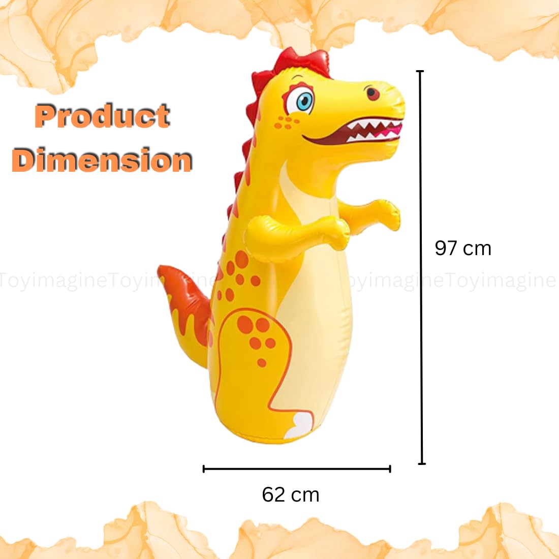 Toy Imagine Inflatable Dinosaur Punching Bag for Kids - 97 cm Tall Bounce Back Action Toy, Leak-Proof Water Base for Stability, Fun Indoor & Outdoor Play — Amazon image 6