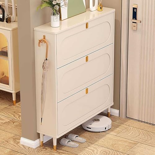 YJKKZQLB Zapatero Independiente con Puertas | Zapatero Estrecho - Zapateros de Entrada de 50 cm a 24 cm en Color A - Solución Que Ahorra Espacio para Zapatos