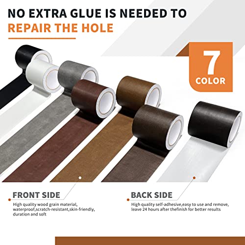 Azobur Leather Repair Tape Patch Leather Adhesive For Sofas, Car Seats, Handbags, Jackets,First Aid Patch 2.4" X15' (Black) #TOP3