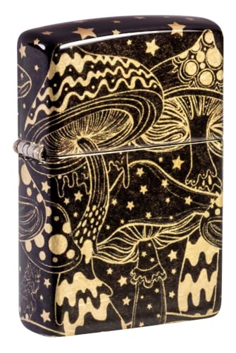 Encendedor de bolsillo Zippo Mushroom Drift latón bruñido miniatura 1