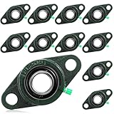 Threlaco 10 Pack Ucfl205-16 Pillow Block Bearing 1 in Bore Shaft Flange Mount Ball Bearing Unit 2-Bolt, Self Aligning Cast Iron Housing, Set Screw Locking Style Flange Pillow Block