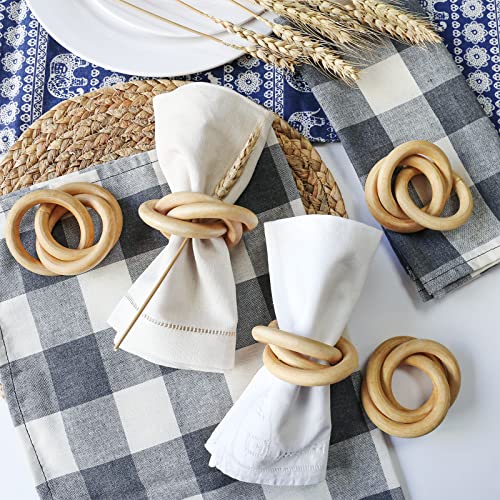 Wonlex Wooden Napkin Rings Set Of 6, Farmhouse Wood Napkin Ring, Handmade Serviette Buckles Holder For Table Setting, Wedding, Thanksgiving Day And Home Decor (Wood Circle) #TOP1