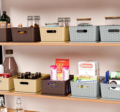 Image of RECLUSE 3 Pcs Plastic Storage Organizers Without Lid Strong Plastic Material & Side Grip for Home&Office Multipurpose Rectangular Shape Baskets For Fruits, Vegetables,Magazines,Cosmetics,Kitchen Tool