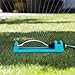 Lawn Sprinkler, Oscillating Sprinkler with 18 Hole Brass Nozzles, Gardening Tool Watering for Lawn & Garden Covers up to 3,600 sq.ft, Nozzle Cleaning Tool Build on The End of The Product, Blue