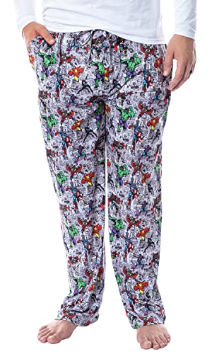 Marvel Mens' The Avengers Vintage Superhero Comic Sleep Pajama Pants