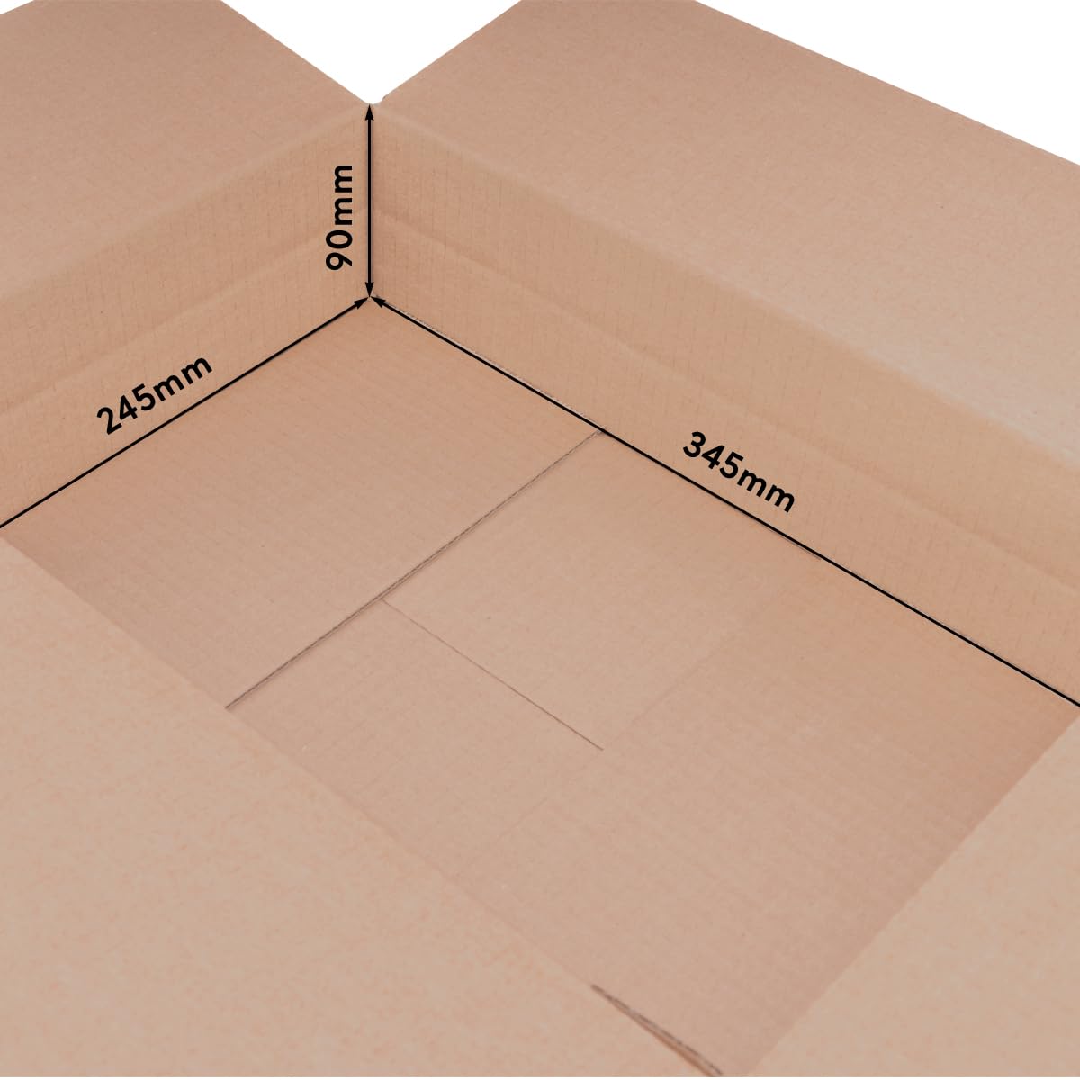 verpacking cajas plegables de cartón 350 x 250 x 100 mm altura variable KK S marrón [Tamaño y cantidad seleccionables] de pared simple cajas medianas 500 unidades
