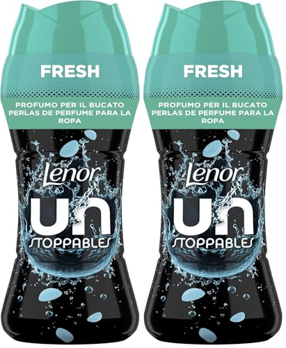 LENOR Unstoppables Perlas de Perfume para la Ropa, 23 Lavados (270g), Suavizante con Fragancia Fresca, Potenciador de Frescor (Paquete de 2)