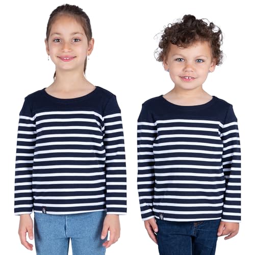Breizh Ocean - Marinière Coton Bio - de 1 à 14 Ans - Création Française LANESTER Enfant - Tee Shirt Enfant Garcon ou Fille Manches Longues - Vetement Bebe...