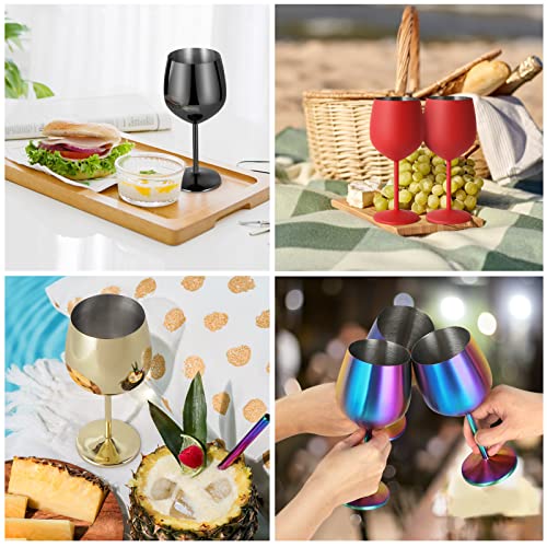 Lifecapido Stainless Steel Wine Glasses Set Of 2, 18Oz Stainless Steel Wine Goblets, Stemmed Metal Wine Glasses With Cup Brush For Office Party Anniversary, Great For Red White Wine (Grey Black) #TOP6